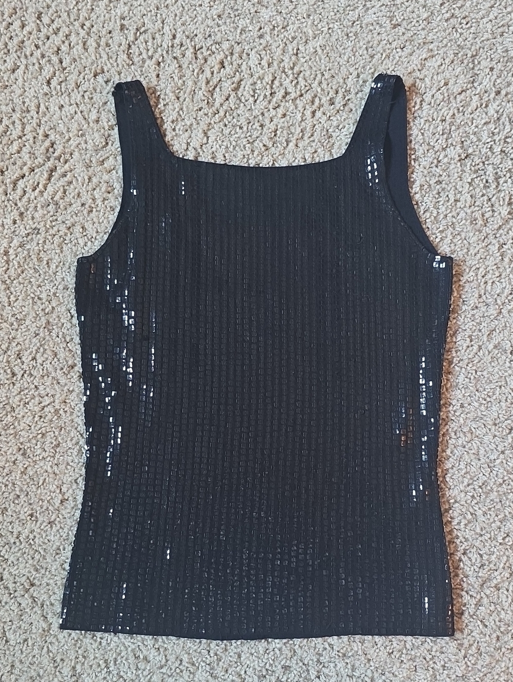 INC International Concepts Black Sleeveless Sequin Top Size Medium